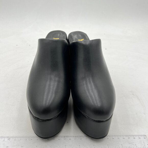 YDN Black Block Heel Mules Y2K 90s Platform Chunky Sandals Closed Toe Shoes - Picture 3 of 8